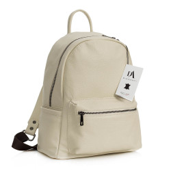 Rucsac din piele naturala DiAmanti Mario Beige Charcoal